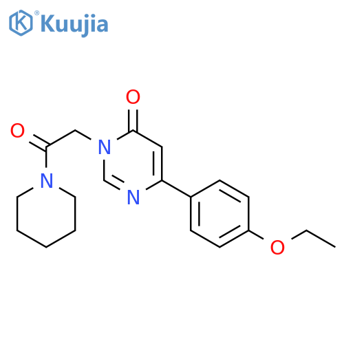 6-(4-ethoxyphenyl)-3-2-oxo-2-(piperidin-1-yl)ethyl-3,4-dihydropyrimidin-4-one structure