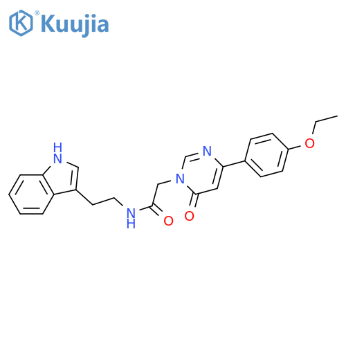 2-[4-(4-ethoxyphenyl)-6-oxo-1,6-dihydropyrimidin-1-yl]-N-[2-(1H-indol-3-yl)ethyl]acetamide structure