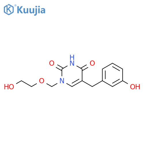 2,4(1H,3H)-Pyrimidinedione,1-[(2-hydroxyethoxy)methyl]-5-[(3-hydroxyphenyl)methyl]- structure