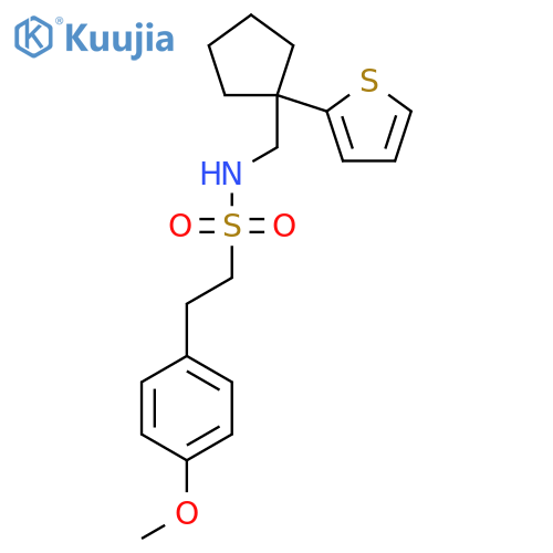 2-(4-methoxyphenyl)-N-{[1-(thiophen-2-yl)cyclopentyl]methyl}ethane-1-sulfonamide structure