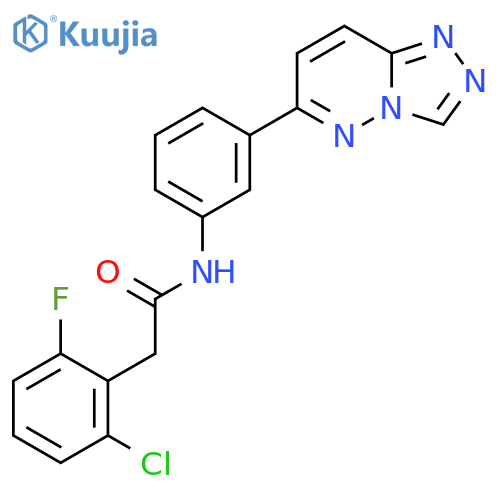 2-(2-chloro-6-fluorophenyl)-N-(3-{1,2,4triazolo4,3-bpyridazin-6-yl}phenyl)acetamide structure