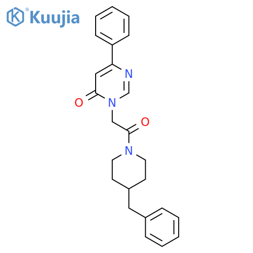 3-2-(4-benzylpiperidin-1-yl)-2-oxoethyl-6-phenyl-3,4-dihydropyrimidin-4-one structure