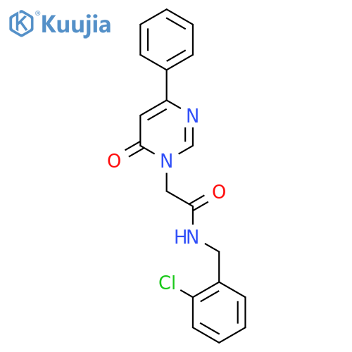 N-[(2-chlorophenyl)methyl]-2-(6-oxo-4-phenyl-1,6-dihydropyrimidin-1-yl)acetamide structure