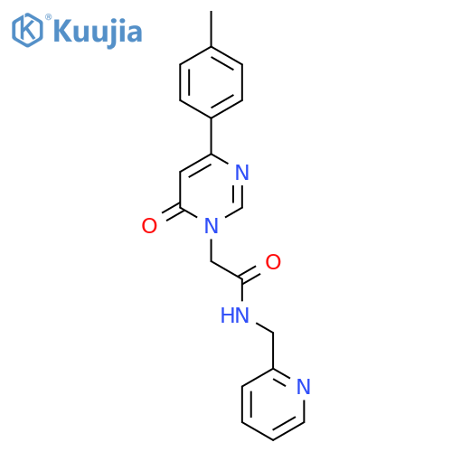 2-[4-(4-methylphenyl)-6-oxo-1,6-dihydropyrimidin-1-yl]-N-[(pyridin-2-yl)methyl]acetamide structure