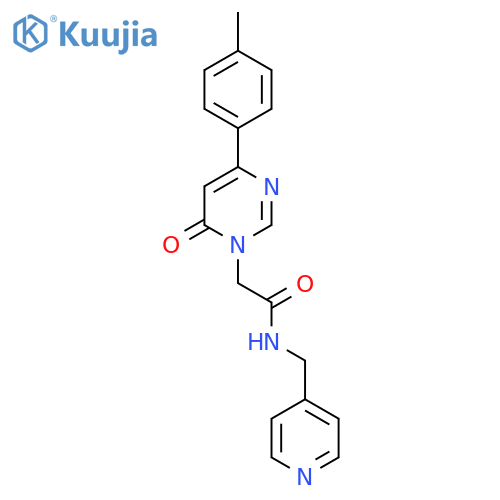 2-[4-(4-methylphenyl)-6-oxo-1,6-dihydropyrimidin-1-yl]-N-[(pyridin-4-yl)methyl]acetamide structure