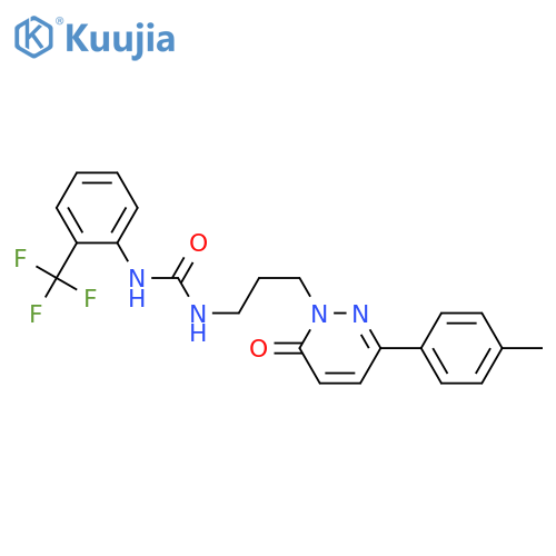 3-{3-3-(4-methylphenyl)-6-oxo-1,6-dihydropyridazin-1-ylpropyl}-1-2-(trifluoromethyl)phenylurea structure