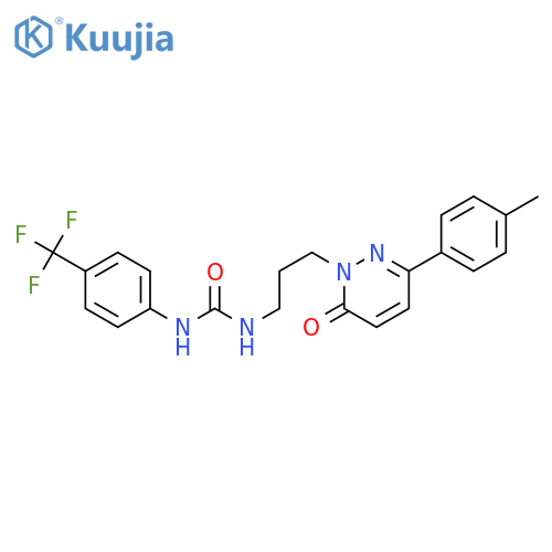 3-{3-3-(4-methylphenyl)-6-oxo-1,6-dihydropyridazin-1-ylpropyl}-1-4-(trifluoromethyl)phenylurea structure
