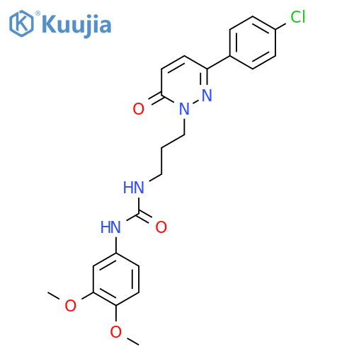 3-{3-[3-(4-chlorophenyl)-6-oxo-1,6-dihydropyridazin-1-yl]propyl}-1-(3,4-dimethoxyphenyl)urea structure