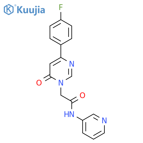 2-[4-(4-fluorophenyl)-6-oxo-1,6-dihydropyrimidin-1-yl]-N-(pyridin-3-yl)acetamide structure