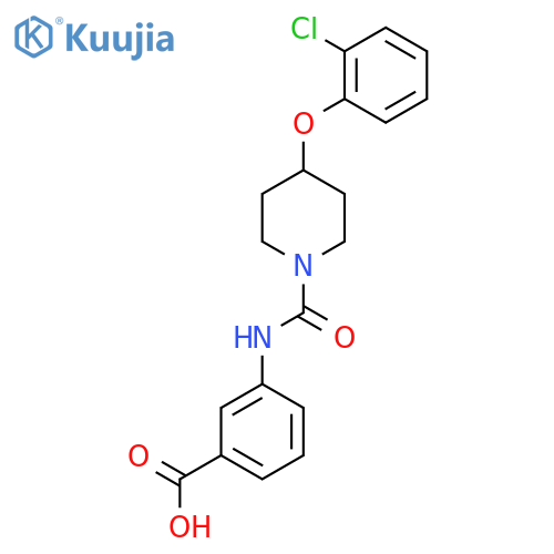 3-(4-(2-Chlorophenoxy)piperidine-1-carboxamido)benzoic acid structure