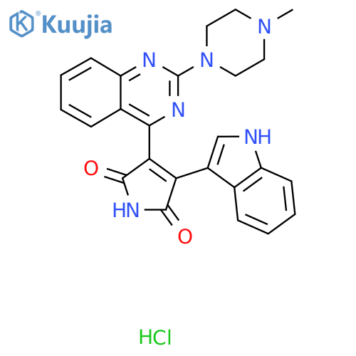 3-(1H-Indol-3-yl)-4-[2-(4-methylpiperazin-1-yl)quinazolin-4-yl]pyrrole-2,5-dione;hydrochloride structure