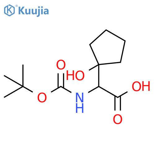 2-(tert-butoxycarbonylamino)-2-(1-hydroxycyclopentyl)acetic acid structure