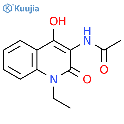 Acetamide, N-(1-ethyl-1,2-dihydro-4-hydroxy-2-oxo-3-quinolinyl)- structure