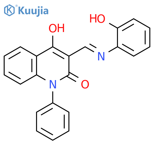 2(1H)-Quinolinone, 4-hydroxy-3-[[(2-hydroxyphenyl)imino]methyl]-1-phenyl-, (E)- (9CI) structure