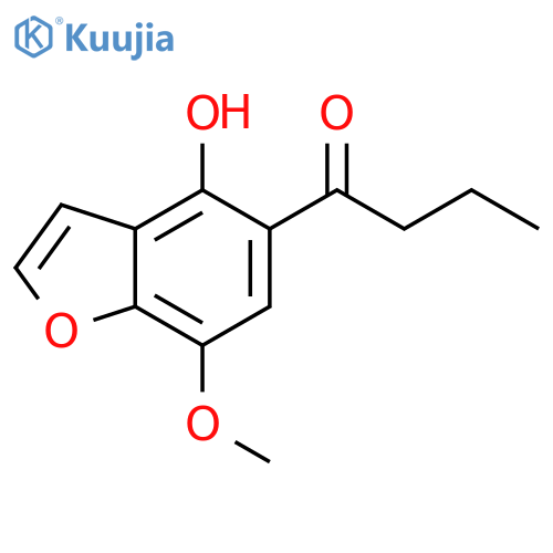 1-Butanone, 1-(4-hydroxy-7-methoxy-5-benzofuranyl)- structure