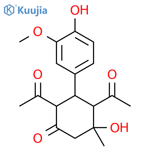 Cyclohexanone,2,4-diacetyl-5-hydroxy-3-(4-hydroxy-3-methoxyphenyl)-5-methyl- structure