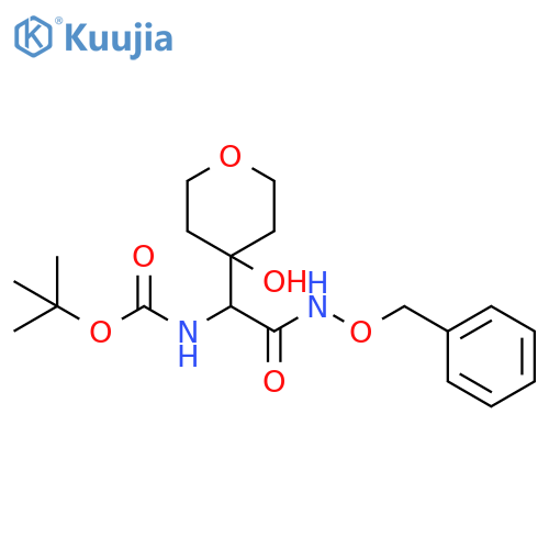 Carbamic acid, N-[2-oxo-2-[(phenylmethoxy)amino]-1-(tetrahydro-4-hydroxy-2H-pyran-4-yl)ethyl]-, 1,1-dimethylethyl ester structure