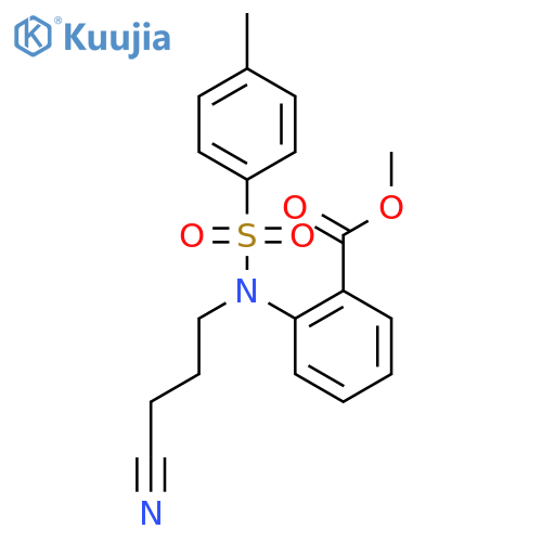 methyl 2-(N-(3-cyanopropyl)-4-methylphenylsulfonamido)benzoate structure