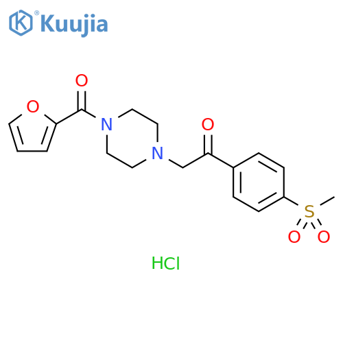 Ethanone, 2-[4-(2-furanylcarbonyl)-1-piperazinyl]-1-[4-(methylsulfonyl)phenyl]-, hydrochloride (1:1) structure