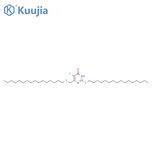 4(1H)-Pyrimidinone,5-fluoro-2-(hexadecylthio)-6-[(hexadecylthio)methyl]- structure