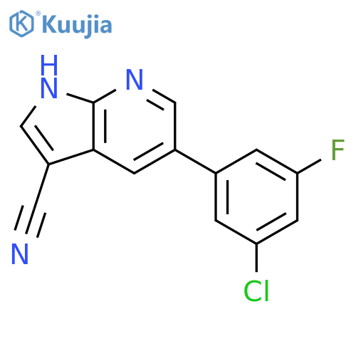 5-(3-Chloro-5-fluorophenyl)-1H-pyrrolo[2,3-b]pyridine-3-carbonitrile structure