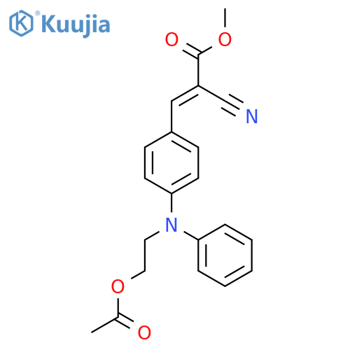 2-Propenoic acid, 3-[4-[[2-(acetyloxy)ethyl]phenylamino]phenyl]-2-cyano-, methyl ester structure