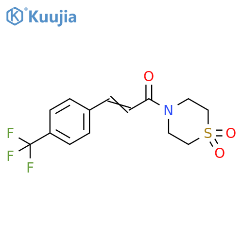 2-Propen-1-one, 1-(1,1-dioxido-4-thiomorpholinyl)-3-[4-(trifluoromethyl)phenyl]- structure