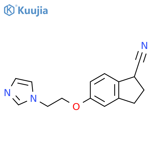 1H-Indene-1-carbonitrile, 2,3-dihydro-5-[2-(1H-imidazol-1-yl)ethoxy]- structure
