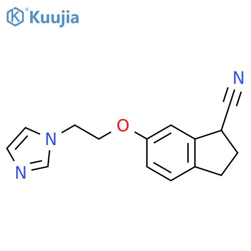 1H-Indene-1-carbonitrile, 2,3-dihydro-6-[2-(1H-imidazol-1-yl)ethoxy]- structure