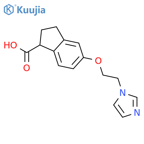 1H-Indene-1-carboxylicacid, 2,3-dihydro-5-[2-(1H-imidazol-1-yl)ethoxy]- structure