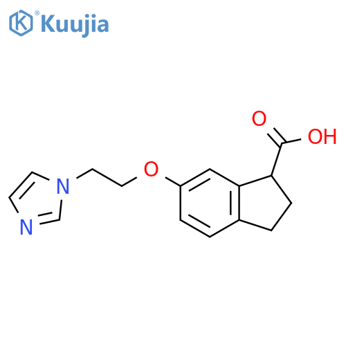 1H-Indene-1-carboxylic acid,2,3-dihydro-6-[2-(1H-imidazol-1-yl)ethoxy]- structure