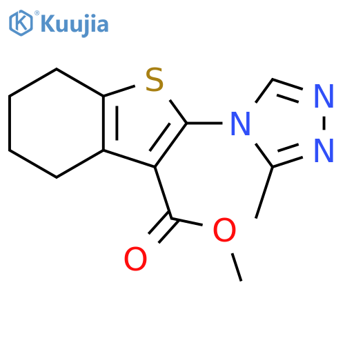 Benzo[b]thiophene-3-carboxylic acid,4,5,6,7-tetrahydro-2-(3-methyl-4H-1,2,4-triazol-4-yl)-, methyl ester structure