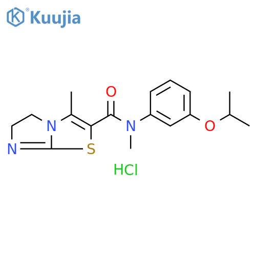 Imidazo[2,1-b]thiazole-2-carboxamide, 5,6-dihydro-N,3-dimethyl-N-[3-(1-methylethoxy)phenyl]-, hydrochloride (1:1) structure