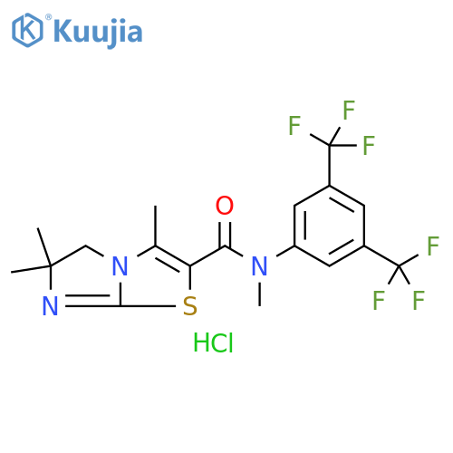 Imidazo[2,1-b]thiazole-2-carboxamide, N-[3,5-bis(trifluoromethyl)phenyl]-5,6-dihydro-N,3,6,6-tetramethyl-, hydrochloride (1:1) structure