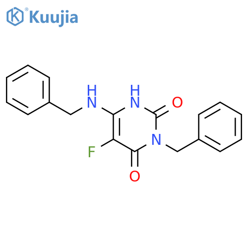2,4(1H,3H)-Pyrimidinedione,5-fluoro-3-(phenylmethyl)-6-[(phenylmethyl)amino]- structure