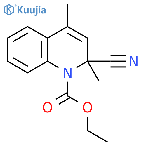 1(2H)-Quinolinecarboxylic acid, 2-cyano-2,4-dimethyl-, ethyl ester structure