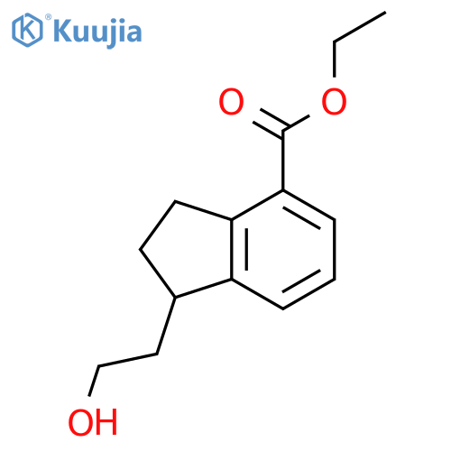 1H-Indene-4-carboxylic acid, 2,3-dihydro-1-(2-hydroxyethyl)-, ethyl ester structure
