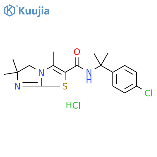 Imidazo[2,1-b]thiazole-2-carboxamide, N-[1-(4-chlorophenyl)-1-methylethyl]-5,6-dihydro-3,6,6-trimethyl-, hydrochloride (1:1) structure
