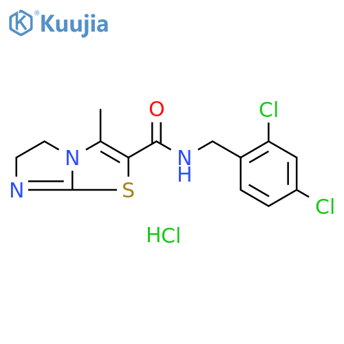 Imidazo[2,1-b]thiazole-2-carboxamide, N-[(2,4-dichlorophenyl)methyl]-5,6-dihydro-3-methyl-, hydrochloride (1:1) structure