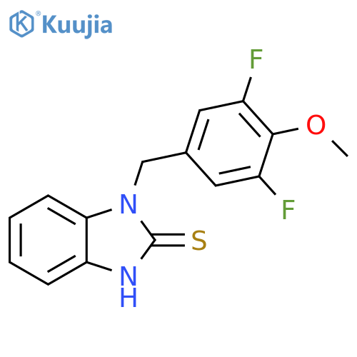 2H-Benzimidazole-2-thione,1-[(3,5-difluoro-4-methoxyphenyl)methyl]-1,3-dihydro- structure