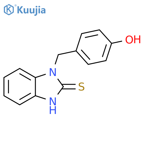 2H-Benzimidazole-2-thione, 1,3-dihydro-1-[(4-hydroxyphenyl)methyl]- structure