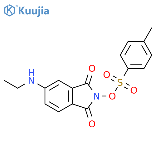 1H-Isoindole-1,3(2H)-dione, 5-(ethylamino)-2-[[(4-methylphenyl)sulfonyl]oxy]- structure