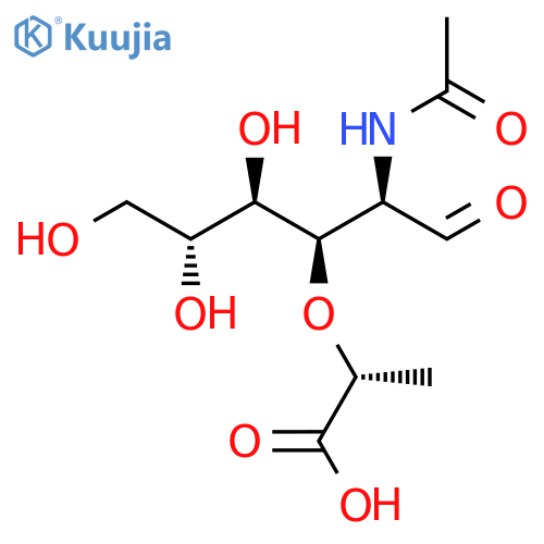 2-Acetamido-3-O-(D-1-carboxyethyl)-2-deoxy-2-D-glucose structure