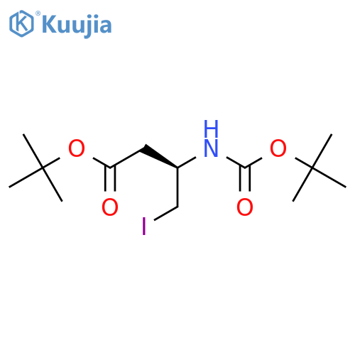 (r)-Tert-butyl 3-(tert-butoxycarbonylamino)-4-iodobutanoate structure