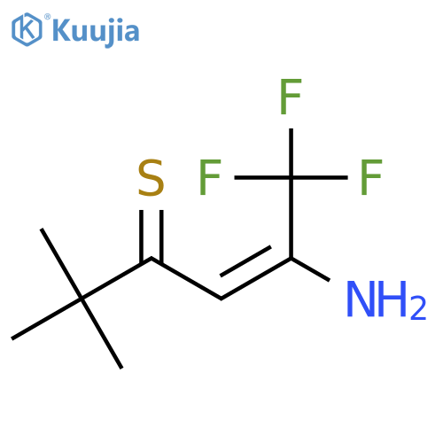 4-Hexene-3-thione, 5-amino-6,6,6-trifluoro-2,2-dimethyl- structure