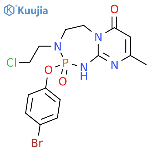 Pyrimido[2,1-d][1,3,5,2]triazaphosphepin-7(1H)-one, 2-(4-bromophenoxy)-3-(2-chloroethyl)-2,3,4,5-tetrahydro-9-methyl-, 2-oxide structure