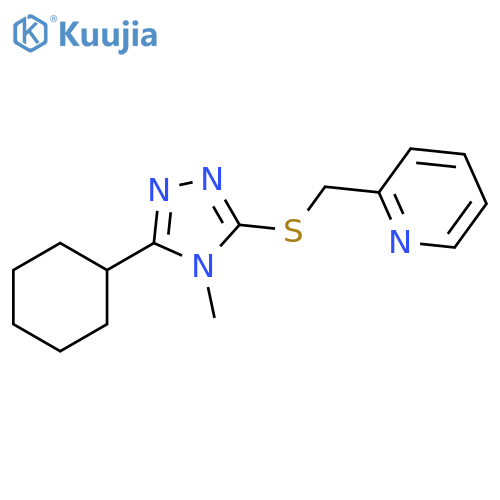 Pyridine, 2-[[(5-cyclohexyl-4-methyl-4H-1,2,4-triazol-3-yl)thio]methyl]- structure