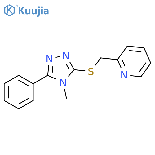 Pyridine, 2-[[(4-methyl-5-phenyl-4H-1,2,4-triazol-3-yl)thio]methyl]- structure