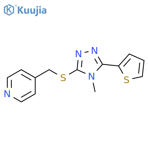 Pyridine, 4-[[[4-methyl-5-(2-thienyl)-4H-1,2,4-triazol-3-yl]thio]methyl]- structure