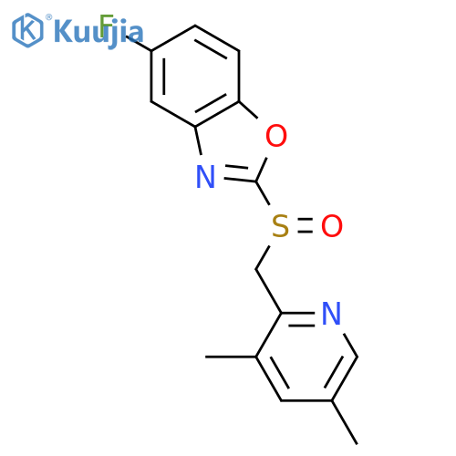 Benzoxazole, 2-[[(3,5-dimethyl-2-pyridinyl)methyl]sulfinyl]-5-fluoro- structure
